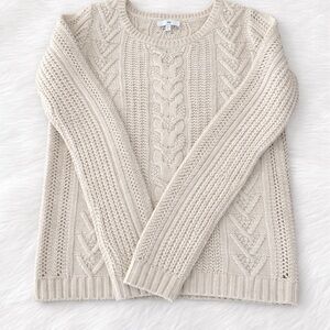 Gap Cable Knit Fisherman Sweater Ivory Off White Cream Women's Small $60